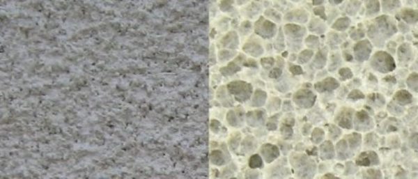 A espuma de concreto tem uma estrutura mais homogênea
