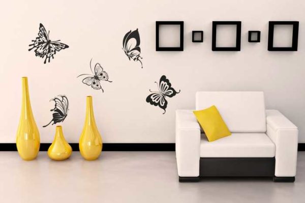 Vlinders in het interieur zijn een eeuwig thema ... ze staan ​​ook op stencils
