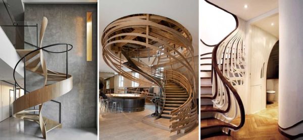 Corrimão de madeira para escadas pode ser não apenas o design tradicional ...