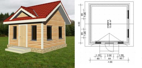 בית כפרי קטן עשוי עץ 4 * 4 - פרויקט פשוט מאוד