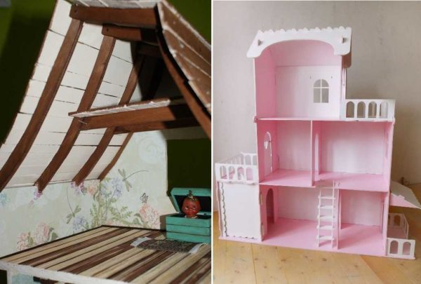 Покривът на къщичката за кукли може да се направи по различни начини, може да се направи по различни начини