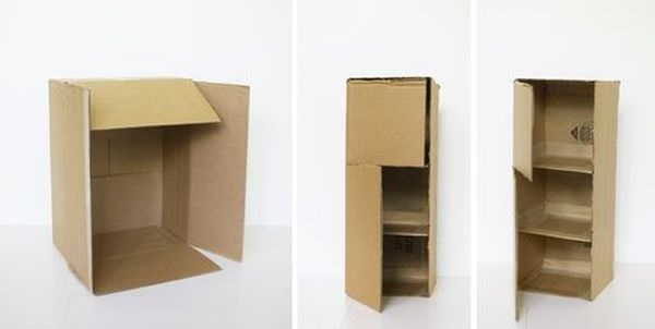 Как да направите шкаф за кукли от картонена кутия