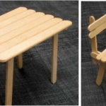 เริ่มง่ายๆเลยดีกว่า: โต๊ะและเก้าอี้สำหรับตุ๊กตาที่ทำจากไม้ไอติม