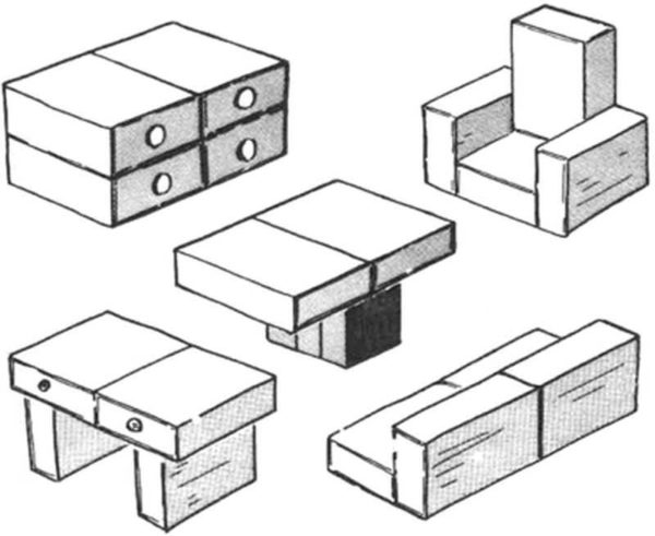 Muebles de muñecas caseros simples hechos de cajas de cerillas
