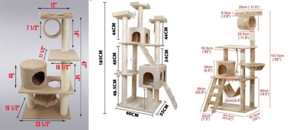 Photo of cat houses with dimensions