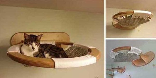 Pie sienas piestiprināts šūpuļtīkls - ērts un drošs (kaķiem un kaķiem)