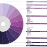 Nuances de violet à divers degrés de dilution