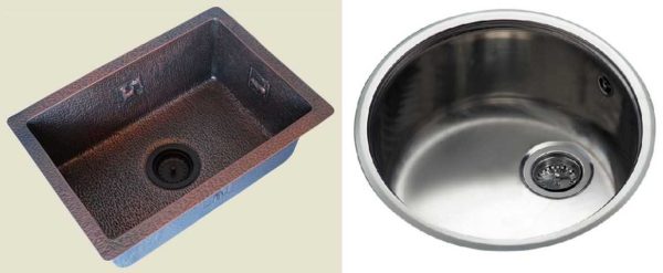 Metallhandfat för köket: koppar och rostfritt stål