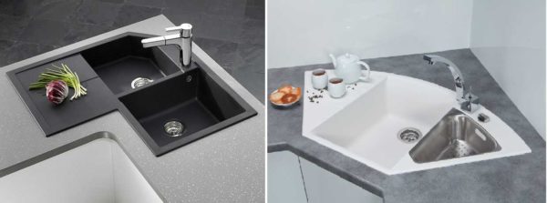 Corner sinks for the kitchen - convenient and functional