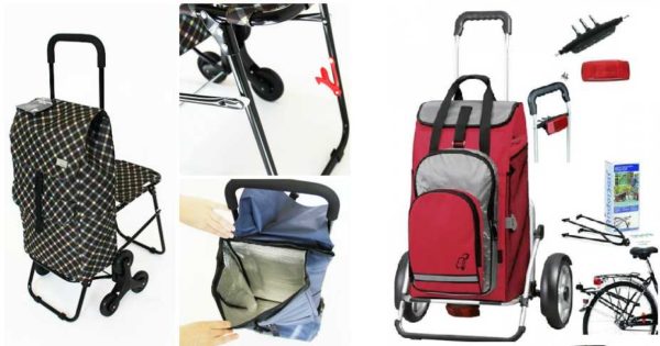 Speciale soorten trolleytassen: met ligstoel en voor fietsen