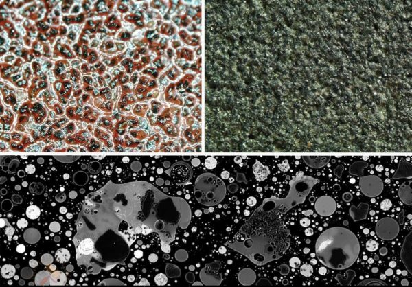 Varieties of sandpaper: different abrasives have different colors