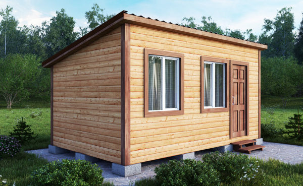 Een klein huis uit één module is een prima optie voor een zomerverblijf