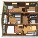 layout da casa de 3 contêineres