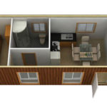 layout de uma casa de contêiner de 40 pés